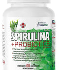 AzmaBiotech Synbiotic | Spirulina 1000 mg + Probiotic 20 Billion | 60 Vegan Capsules