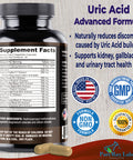 YUMMYVITE Uric Acid Advanced Formula Kidney, Liver, Gallbladder, Urinary Tract Cleanse With Cranberry, Chanca Piedra, Tart Cherry, Milk Thistle And Bromelain 60 Capsules