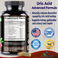 YUMMYVITE Uric Acid Advanced Formula Kidney, Liver, Gallbladder, Urinary Tract Cleanse With Cranberry, Chanca Piedra, Tart Cherry, Milk Thistle And Bromelain 60 Capsules