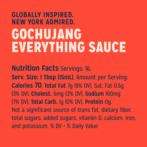 Sir Kensington's Everything Sauce Gochujang Sauce Dressing Dip and Drizzle Keto Diet Certified Dairy Free Gluten Free Non-GMO Project Verified Shelf-Stable 8.3 oz