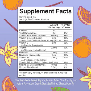 Maryruth Organics Kids Multivitamin for Toddlers | USDA Organic | Toddler Vitamins Liquid Drops for Kids Ages 1-3 | Immune Support & Overall Wellness | Vegan | Non-GMO | Gluten | 2 Fl Oz