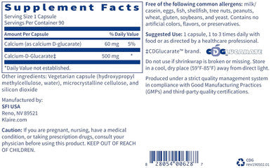 Klaire Labs- Calcium D-Glucarate 90 Caps