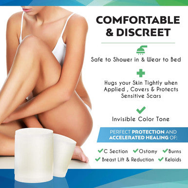 Clear Gel Silicone Scar Tape-See Through Silicon Medical Grade Stripsscar Repair Sheet Transparent Burn Breast Face Discover Acne Scars Solution Removal Must Haves-5 Foot Roll-No Messy Cream Silikan