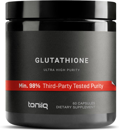 Toniiq Ultra High Strength Glutathione Capsules 1000mg Concentrated Formula 98%+ Highly Purified and Bioavailable Non GMO Fermentation 240 Capsules Reduced Glutathione Supplement
