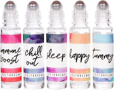 Oil Culture Labels, Starter Kit, 9 Label LADY Themed Set with Bonus Blend Tracker, Dilution Guide and Recipes, 1 Count