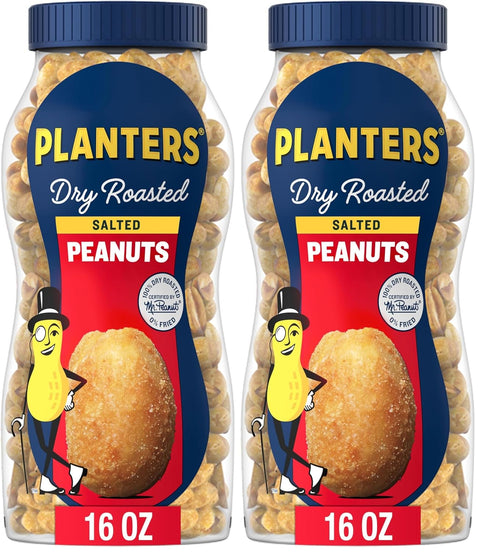 PLANTERS Lightly Salted Peanuts, Plant Based Protein Snacks, 16 Oz (1 Ct)