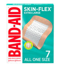 Band-Aid Brand Skin-Flex Adhesive Bandages For First Aid And Wound Care Of Minor Cuts And Scrapes & Burns, Flexible Sterile Bandages For Fingers & Knees, Extra Large, All One Size, 7 Ct