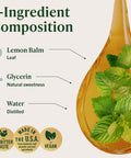 HERBAMAMA Lemon Balm Tincture Relaxation & Calm Support Lemon Balm Extract Nervous System Support Liquid