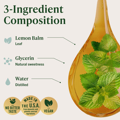 HERBAMAMA Lemon Balm Tincture Relaxation & Calm Support Lemon Balm Extract Nervous System Support Liquid