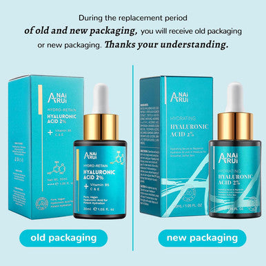 Anai Rui Hyaluronic Acid Serum For Skin 2% With Vitamin B5, C& E - Intense Hydration + Moisturizer, Plumps & Increase Firmness, Non-Greasy, Paraben-- 1. Fl Oz