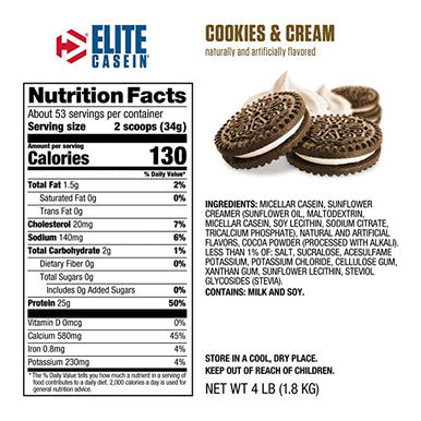 Dymatize Nutrition Dymatize Elite Casein, Chocolate, 4 Pounds