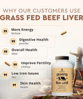 Ancestral Supplements Grass Fed Beef Liver (Desiccated) Natural Iron Vitamin A B12 for Energy 180 Capsules