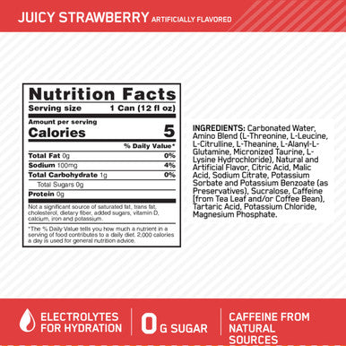 Optimum Nutrition Amino Energy + Electrolytes Rtd Strawberry 450 G