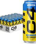 C4 Performance Energy Drink, Cherry Popsicle, Zero Sugar Carbonated Preworkout Energy, 200mg Caffeine with Beta Alanine, 16 Fl Oz (12 Pack)