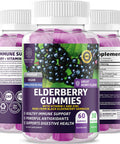 N1N Premium Elderberry Gummies for Kids Adults Max Strength with Vitamin C Zinc All Natural Antioxidant Supplement to Support Immune Health and Increase Energy Levels 60 Gummies