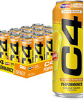 C4 Performance Energy Drink, Cherry Popsicle, Zero Sugar Carbonated Preworkout Energy, 200mg Caffeine with Beta Alanine, 16 Fl Oz (12 Pack)