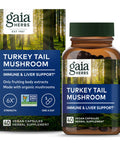 Gaia Herbs Turkey Tail Mushroom - Immune Support Supplement to Help Maintain Liver Health - with Organic Turkey Tail Mushroom ing Body Extract - 40 Vegan Capsules