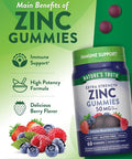 Nature'S Truth Zinc Gummies For Adults 50 Mg 60 Count Vegan, Non-Gmo & Gluten Extra Strength Supplement Mixed Berry Flavor