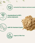 Organic Milk Thistle Extract, 3.5 Ounces, Pure Milk Thistle Powder Organic, Milk Thistle Tea, Contains 80% Active Silymarin, Strongly Supports Liver Health and Antioxidant, Vegan Friendly