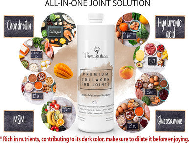 Premium Liquid Collagen Peptides For Joints For Women & Men, With Hyaluronic Acid, Vitamins And Essential Minerals, Peach Mango Flavor, 450Ml