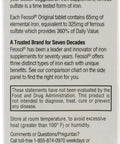 Feosol Original Iron Supplement Tablets Nonheme 325mg Ferrous Sulfate (65mg Elemental Iron) per Iron Pill 1 Per Day 120ct 4 Month Supply for Energy and Immune System Support Made in USA