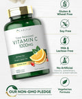 Carlyle Vitamin C 1000mg | Timed Release | 120 Vegetarian Caplets | with Rose HIPS | Non-GMO & Gluten Supplement