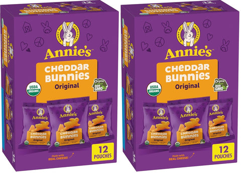 Annie's Organic Friends Bunny Grahams, Chocolate Chip, Chocolate, and Honey Baked Graham Snacks, 11.25 oz