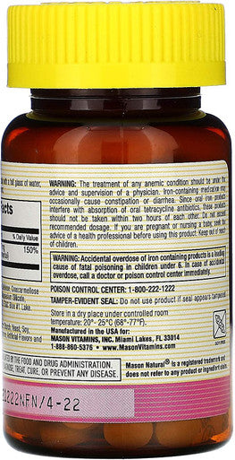 Mason Vitamins Iron Ferrous Gluconate 240Mg Tablets, 100 Count Bottle (Pack of 1)