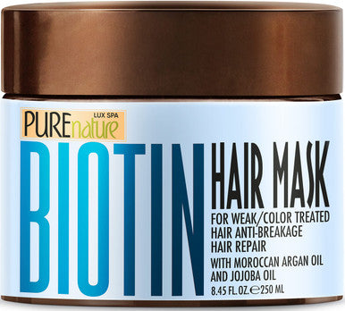Pure Nature Lux Spa Biotin Shampoo and Conditioner Set and Hair Mask Sulfate Deep Treatment with Morrocan Argan Oil Helps with Hair Growth Hydrating Treatment for Dry Damaged Hair