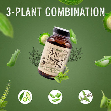 Medicine Man Plant Co A-1C Support 120 Capsules - Natural And Organic With Bitter Melon, Holy Basil, And Aloe Vera Extract - Non-Gmo And Herbal Formula