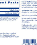 Klaire Labs Biotin 5000mcg - High Potency Biotin Supplement - Vitamin Involved in Skin & Hair Nutrition - Corn-, Small, Easy-to-Swallow Hypoallergenic Biotin Pills (90 Caps)