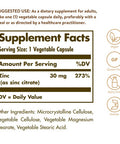 Solgar Zinc Citrate Vegetable Capsules 100 Count Non-Gmo Gluten Free And Kosher Supports Immune System Health Healthy Skin And Eyes Normal Taste And Vision
