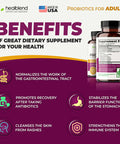 Probiotic Caps Dietary Supplement Capsules, Probiotic for Women and for Men Digestive Health, Immune System Support, Non-GMO, Gluten-Free, 120 Veg Caps