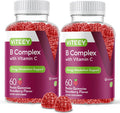 Vitamin B Complex Gummies For Adults With Vitamin C, B6, B12, Niacinamide, Folic Acid, Biotin, Calcium - Supports Energy & Metabolism - Vegan, Gluten Free, Gelatin - Chewable Strawberry Flavored