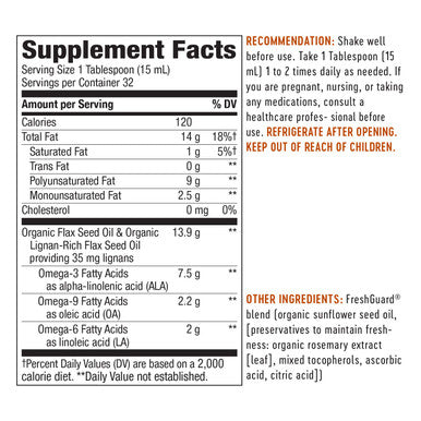 Nature's Way Organic Flax Oil, Super Lignan, 16 Ounce