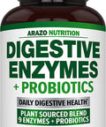 Digestive Enzymes with Probiotics Multi Enzyme Nutritional Supplement Acidophilus Bromelain Papaya Papain Lipase Lactase Improve Digestion 120 Pills Arazo Nutrition