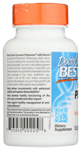 Doctor's Best Curcumins Phytosome Featuring Meriva 500 mg 60 Veggie Caps