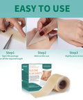 Silicone Scar Tape 1.6"X 60" Reusable Silicone Sheet For Scar Away Treatment Stretch Mark Removal Tattoo Cover Up Painless Scar Removal For Surgery, C Section, Acne, Keloid