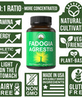 Fadogia Agrestis Ultra High Strength 10:1 Extract In Vegan Capsules. Support Athletic Performance, Boost Energy, Stamina. Usa Tes