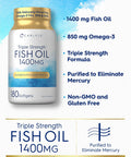 Carlyle Triple Strength Fish Oil | 1400Mg | 180 Softgels | Omega 3 Supplement | Non-Gmo, Gluten Free