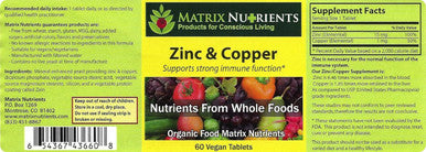 Zinc & Copper - Lab Tested For Highest Purity Fast Absorption, 100% Organic Natural Ingredients - Massive Immune Support - Repair Heart & Body - Vegan Tablets (60Ct)