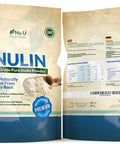 Inulin High Grade Prebiotic Fibre Powder 1kg | Made in EU from All Natural Chicory Root (Fructo Oligo Saccharide (FOC)) | in Resealable Pouch by Nu U Nutrition