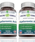 Amazing Formulas Hyaluronic Acid 100 Mg Capsules Supplement | Non-Gmo | Gluten Free | Made In Usa (2 Pack, 120, Count)