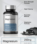 Magnesium 250mg | 200 Coated Caplets | As Magnesium Oxide | Vegetarian, Non-GMO, and Gluten Free Supplement | by Horbaach