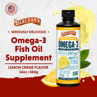 Barlean's, Omega-3 Fish Oil Lemon Creme 16 oz (454 g)
