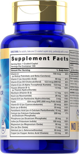 Carlyle Senior Multivitamin For Over 60 100 Caplets With Lutein & Lycopene Abc Advanced Supplement For Men And Women Non-Gmo, Gluten Free