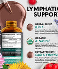 NUTRAHARMONY Usda Organic Lymphatic Drainage Supplement - Ecea | Elderberry | Dandelion | Rosehip | Cleavers | Calendula | Burdock - Made In Usa - Lymph System Drops - Immune Support, Cleanse & Detox, 2 Fl Oz