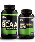 Optimum Nutrition Instantized Bcaa Capsules Keto Friendly Branched Chain Essential Amino Acids (400 Count) With Glutamine Muscle Recovery Capsules (240 Count) - Bundle Pack
