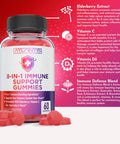 Atlantis Nutrition 8-In-1 Immune Support Gummies W/Elderberry - Immune Support Supplement W/Elderberry, Quercetin, Zinc & Vitamin C Gummies - Immunity Boosters For Adults & Kids - Delicious Elderberry Flavor - 60 Count