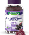 Sambucus Black Elderberry Gummies | 50 Count | with Vitamin C and Zinc | Natural Berry Flavor | Vegan, Non-GMO, Gluten | Extract Gummies for Adults | by Nature's Truth